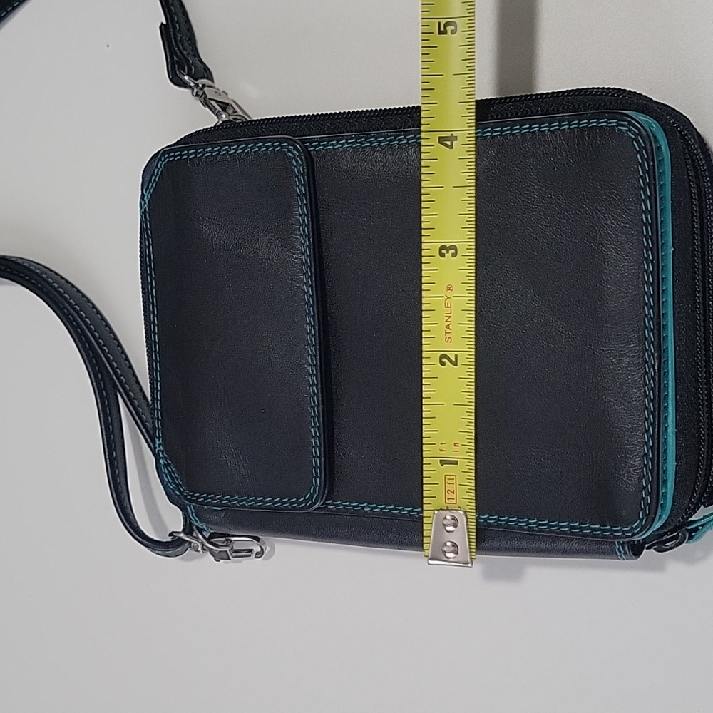 My Walit Small Crossbody Wallet Black With Blue Thread - Picture 15 of 16
